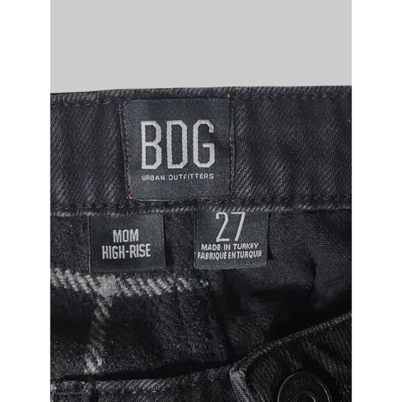 BDG Urban Outfitters Womens Mom High-Rise Jeans Waist 27 Black/Checkered Pattern - Picture 9 of 11